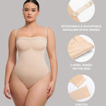 Lover-Beauty Strapless Shapewear Bodysuit Tummy Control Seamless Thong Tube Top, Nude, XL/XXL