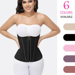 SHAPSHE Waist Trainer for Women Tummy Control Long Torso Workout Waist Cincher Corset Shapewear Postpartum Body Shaper with Zipper Hook Black S