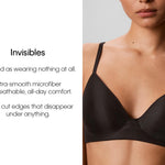 Calvin Klein Invisibles Comfort Lightly Lined Seamless Wireless Triangle Bralette Bra, Bare, Medium