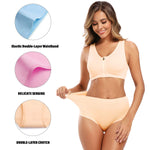 Molasus Women's Soft Cotton Underwear Briefs High Waisted Postpartum Panties Ladies Full Coverage Plus Size Underpants Pack of 5,Size 7