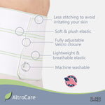 AltroCare Postpartum & Post Surgery Abdominal Binder. 3-Panel belly band for recovery after childbirth, hysterectomy, tummy tuck, hernia, diastasis recti. Size S/M (30" to 45"). Made in USA.