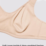 DELIMIRA Women's Confishape Full Coverage Bra Plus Size T Shirt Supportive Underwire Unlined Comfortable Bras Beige - Unlined 36DD