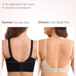 Slimers Backless Bra for Women：Wireless Full-Coverage Low Back Bras - Padded Criss-Cross Multiway Bralette Beige