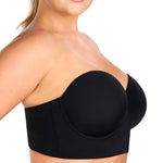 HSIA Strapless Bras for Women, Longline Corset for Large Bust Plus Size Supportive Bustier Minimizer Convertible Bandeau, Black 34DD