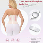 SHAPSHE Waist Trainer for Women Tummy Control Workout Sports Girdle Body Shaper with Zipper Hooks Beige XS