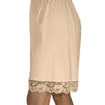 Underworks Pettipants Cotton Knit Culotte Slip Bloomers Split Skirt 9-inch Inseam X-Large-Beige