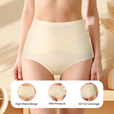 QUASTI Underwear 4 Pack Tummy Control High Waisted Ladies Panties Postpartum Compression Briefs Full Coverage（XL）