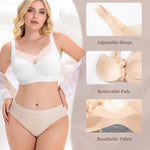 Women Jelly Bras No Underwire V Mesh Buttery Soft Tshirt Bra Seamless Wireless Convertible Everyday Bra