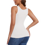 JOYSHAPER Women Tummy Control Shapewear Tank Tops V Neck Seamless Compression Camisole Slimming Body Shaper Cami White M