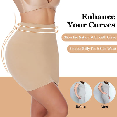 JOYSHAPER Body Shaper Shapewear Dress for Women Under Dresses Half Slip Tummy Control Skirt Slip Nude S