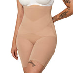 MOVWIN Tummy Control Body Shaper Shorts - High Waist Thigh Slimmer Panties Shapewear Beige