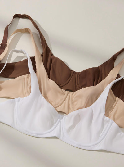 DOBREVA Women's Unlined Balconette Bra Underwire Supportive Plus Size Smooth Scoop Neck White - Unlined 36D