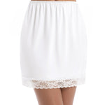 ACIEMR Women's Anti Static Half Slip, No Cling Underskirt for Dress, Soft Lightweight Under Dress Lining, No Show Slip Skirt White Small