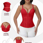 SHAPSHE Waist Trainer for Women Tummy Control Corset Shapewear Cincher Workout Body Shaper Vest Faja with Bra RED/Small