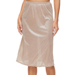 GYS Half Slips for Women Non Cling Under Dresses Silky Underskirt Lightweight Lace Trim Skirt Slip, Nude, Small