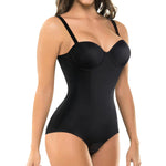 BRABIC Bodysuit Shapewear for Women Tummy Control Dress Backless Bodysuit Tops Body Shaper with Built-in Bra (Black, Medium)