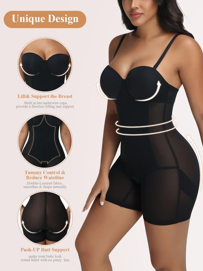 JOYSHAPER Strapless Shapewear for Women Tummy Control With Built In Bra Backless Bodysuit for Dress Butt Lifter Body Shaper