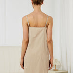 BEAUZSUZSANA Women's Full Slip for Under Dresses 100% Cotton Adjustable Spaghetti Strap Cami Shapewear Dresses V Neck (Nude,S)