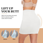 JOYSHAPER Half Slip Skirt for Women Under Dresses Tummy Control Shapewear Dress Slip with Built-in Thong White M