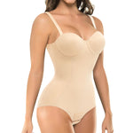 BRABIC Bodysuit Shapewear for Women Tummy Control Dress Backless Bodysuit Tops Body Shaper with Built-in Bra (Beige, 3X-Large)