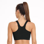 WANAYOU Sports Bras for Women Racerback Wireless Seamless Front Zipper Closure Workout Bra (L:Fit 34C,34,34D,34DD,36B,36C,38A,38B, 3 Pack Black)