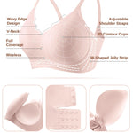 CINOON Womens Wireless Bras Push Up Bralette Supportive Everyday Bras Seamless Full Coverage Comfort T-Shirt Bra Pink