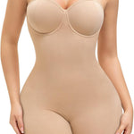 Slimers Strapless Shapewear Bodysuit For Woman: Seamless Body Shaper Built In Bar - Tummy Control Butt Lifter Shapewear
