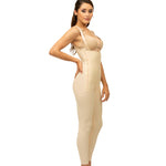 Isavela Body Suit Ankle Length W/Suspender Plastic Surgery Compression Garment W/Zipper (BS07) (3XL, Black)