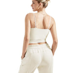 SUUKSESS Women Summer Y2K Going Out Crop Tops Sexy Square Neck Tank Top Casual Sleeveless Basic Camisole Shirts (White, S)