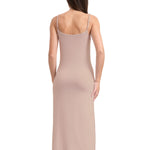 Cmumienzink V Neck Long Full Slips for Women Under Dresses Adjustable Straps Midi Cami Dress (US, Alpha, Small, Regular, Regular, Nude)