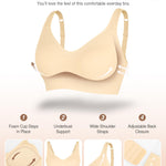 Lover-Beauty Wireless Push Up Bra for Women No Underwire Comfort Soft Seamless Bras Full Coverage Clay Large