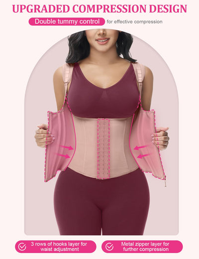 SHAPSHE Waist Trainer for Women, Tummy Control Sports Girdle, Workout Body Shaper with Adjustable Shoulder Strap