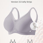 Gailife Womens Wireless V Mesh Comfortable Bra Seamless Bralette Push Up Brassiere No Underwire Supportive Tshirt Everyday Bra, Grey, L