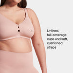 SPANX Low Profile Wireless Minimizer Bra - Minimize Breast Size by Up to 1 Inch - Breathable, Quick-Drying Fabric - Vintage Rose - 32DDD