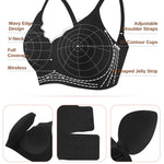 CINOON Womens Wireless Bras Push Up Bralette Supportive Everyday Bras Seamless Full Coverage Comfort T-Shirt Bra Black