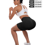 ATHVOTAR Workout Gym Shorts Women, High Waisted Seamless Butt Lifting Scrunch Butt Sports Shorts Black S