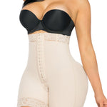 YIANNA Tummy Control Shapewear for Women Strapless Fajas Colombianas Moldeadoras Postpartum Body Shaper Shorts Butt Lifter Compression Garment with Zipper Crotch,YA7272-Beige-3XL