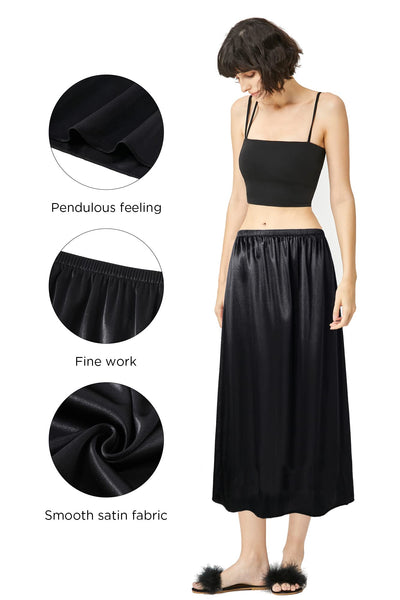 Coucoland White Half Slip Dress - 29" White Black Nude Women's Long Slips for Under Dresses Women Underskirt Shirt Skirt Extender
