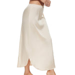 MANCYFIT Long Half Slip for Women Under Dress Satin Slip Skirt Extenders 36" Maxi Underskirt Nude XX-Large
