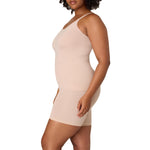 PLAYTEX Women's Cami, Smoothing Seamless Tank Top for Women, Long Length, Moisture-Wicking, Adjustable Straps Almond