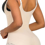 SHAPERX Women's Fajas Colombianas Shapewear Postpartum Tummy Control Body Shaper Butt Lifter Bodysuit, SZ7200-Beige-S
