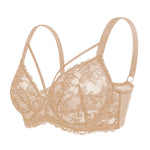 HSIA Minimizer Bras for Women Full Coverage, Unlined Lace Sexy Plus Size Underwire Bra for Large Breasts Taupe Beige