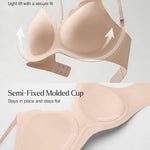 Popilush Wireless Bras for Women No Underwire Seamless Bralettes Everyday Comfort Tshirt Padded Bra Nude