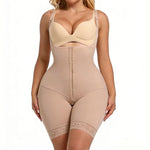 woahee Fajas Colombianas Moldeadoras Shapewear for Women Tummy Control Body Shaper Butt Lifer Postpartum Compression Garment with Zipper Crotch Beige SW01-L