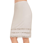 MANCYFIT Half Slips for Women Underskirt Dress Extender Lace Trim Knee Length Midi Skirt Natural Large