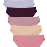 FINETOO 6 Pack Women’s Seamless Hipster Underwear No Show Panties Invisibles Briefs Soft Stretch Bikini Underwears XS-XXL(M)
