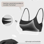 OEAK Womens Comfortable Bras No Underwire Cami Bra Seamless Unlined Bralettes Scoop Neck Unpadded Everyday Sports Tshirt Bra Black,XL