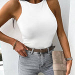 EUYZOU Women Shapewear Tummy Control Tank Tops Seamless Compression Tops Body Shaper Camisole, White L