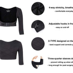 KSKshape Arm Shaper for Women Arm Compression Sleeves Post Surgical Slimming Sleeves Posture Corrector Tops Shapewear Black