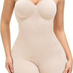 Slimers Strapless Shapewear Bodysuit For Woman: Seamless Body Shaper Built In Bar - Tummy Control Butt Lifter Shapewear